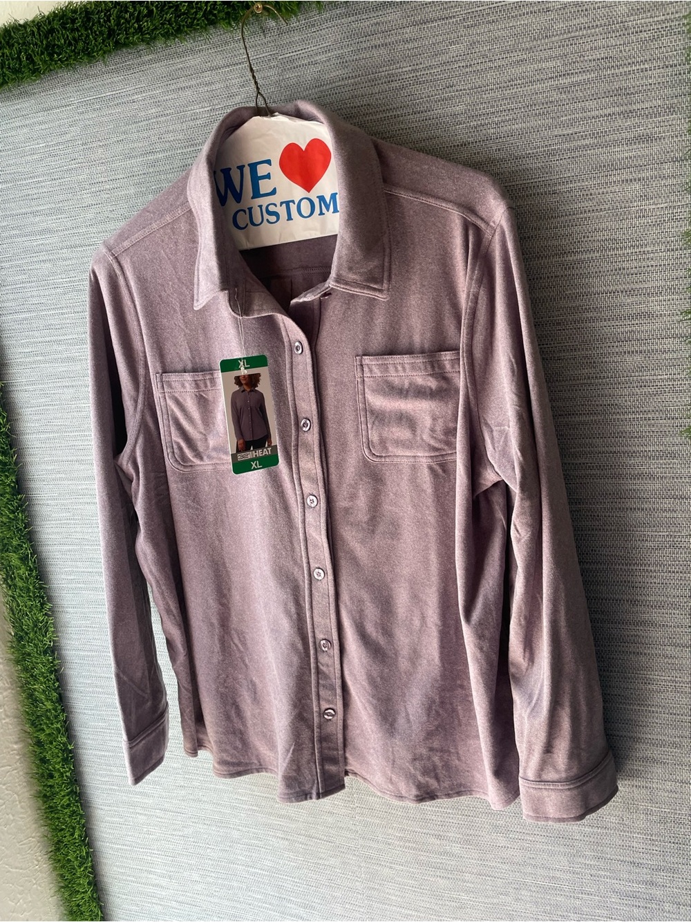 32 Degrees Men's Casual Button-Down Shirt in Dusty Mauve